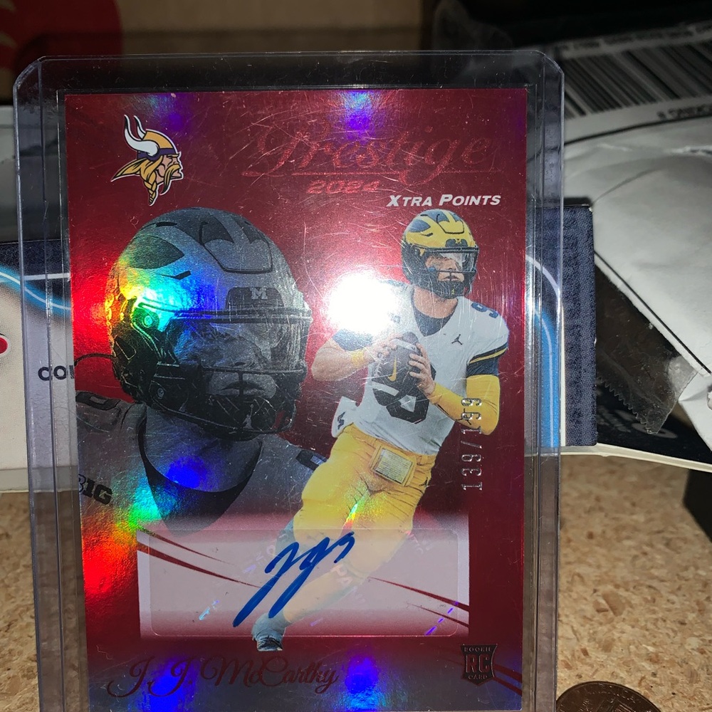 2024 Panini Prestige JJ Mccarthy #311 Red Premium Signatures /199